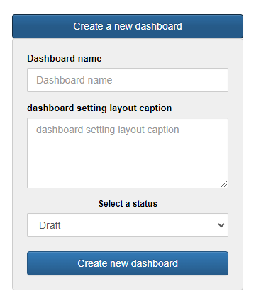 create new dashboard